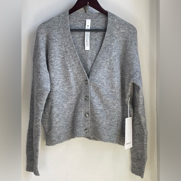 Lululemon Alpaca Wool-BlendCardigan Sweater Heathered Grey - Picture 1 of 6
